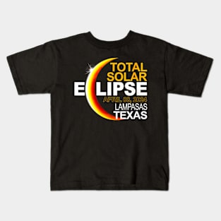 Wos Lampasas Texas Total Solar Eclipse April 8 2024 Kids T-Shirt